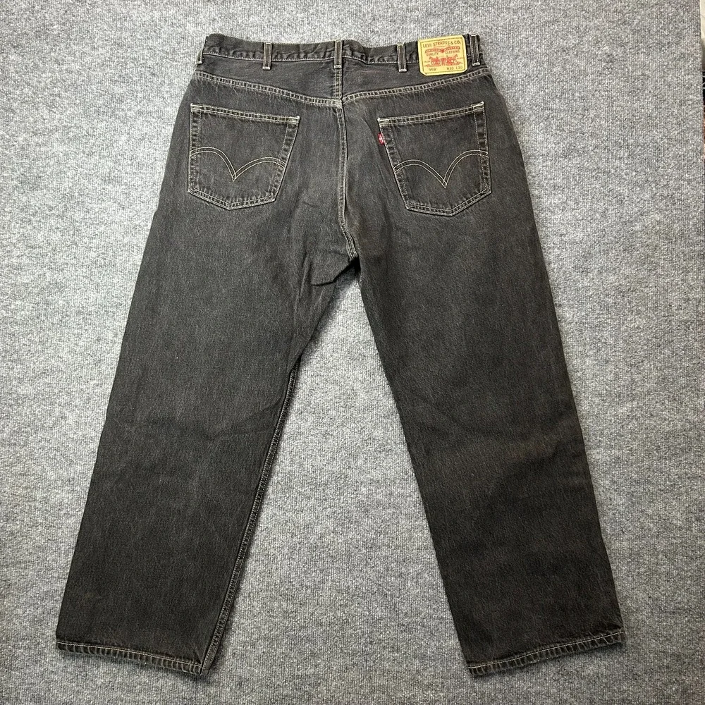 Levi's 569 Loose Straight Jeans Mens Faded Black Denim Zip Fly Classic - 38X28.5
